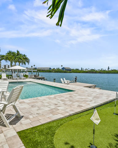 Pool with Intracoastal waterway view